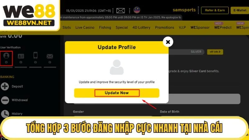 Tổng hợp 3 bước đăng nhập WE88 cực nhanh tại nhà cái